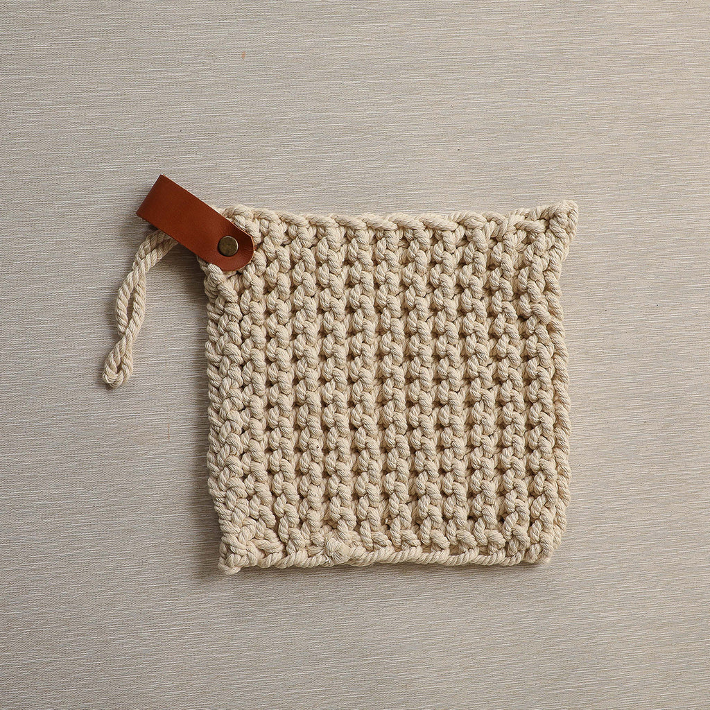 Handmade knit trivet