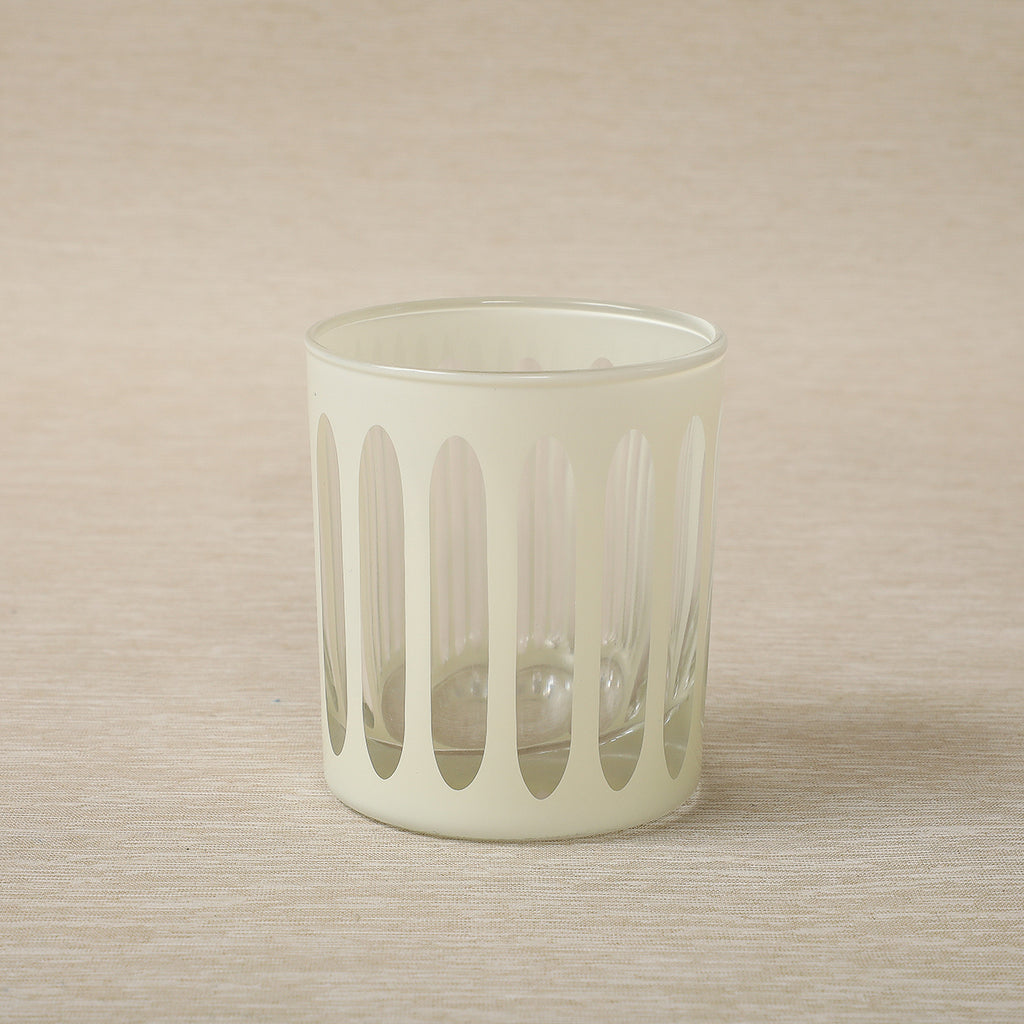 Oval cut glassware in ivory