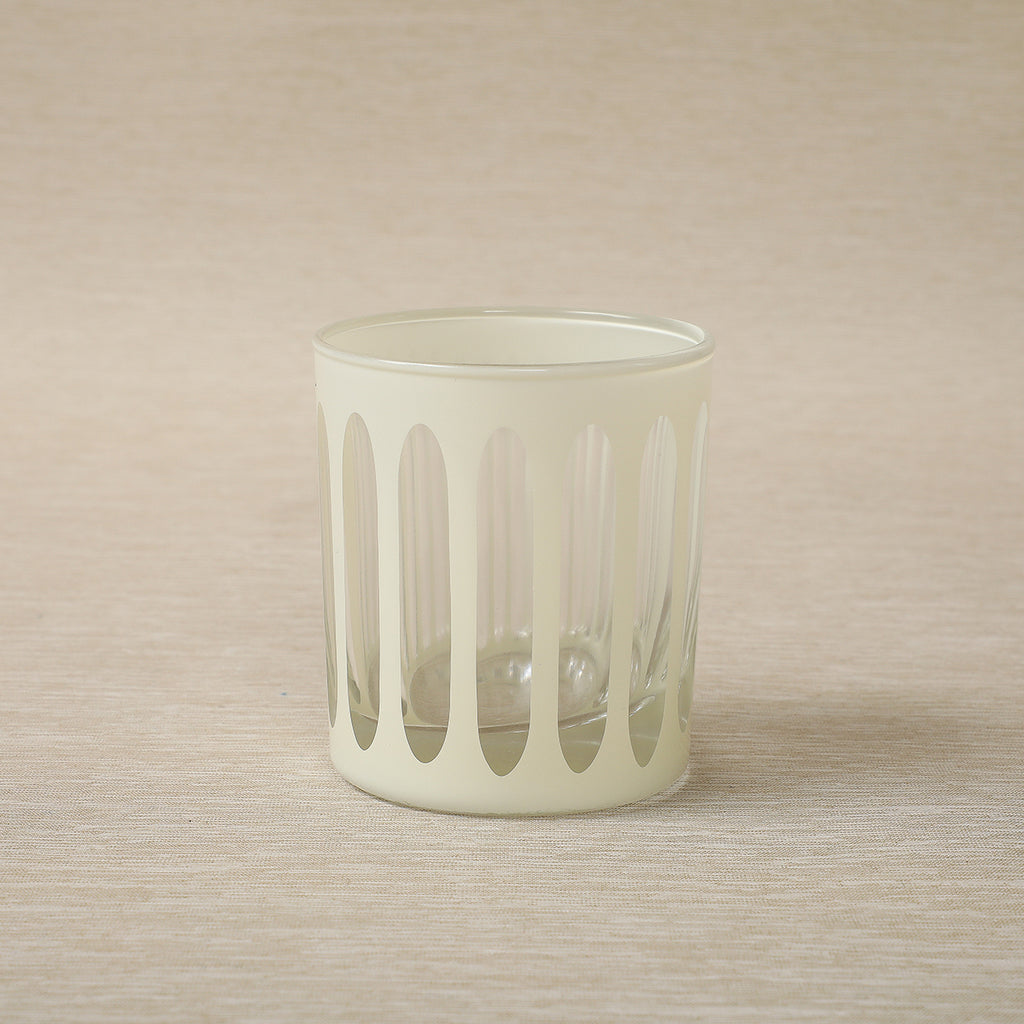 Oval cut glassware in ivory