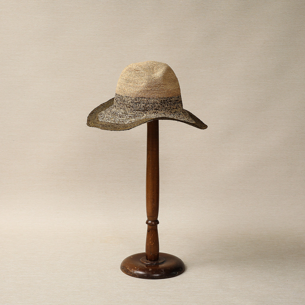 Two tone raffia hat
