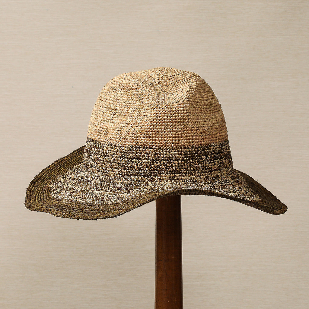 Two tone raffia hat