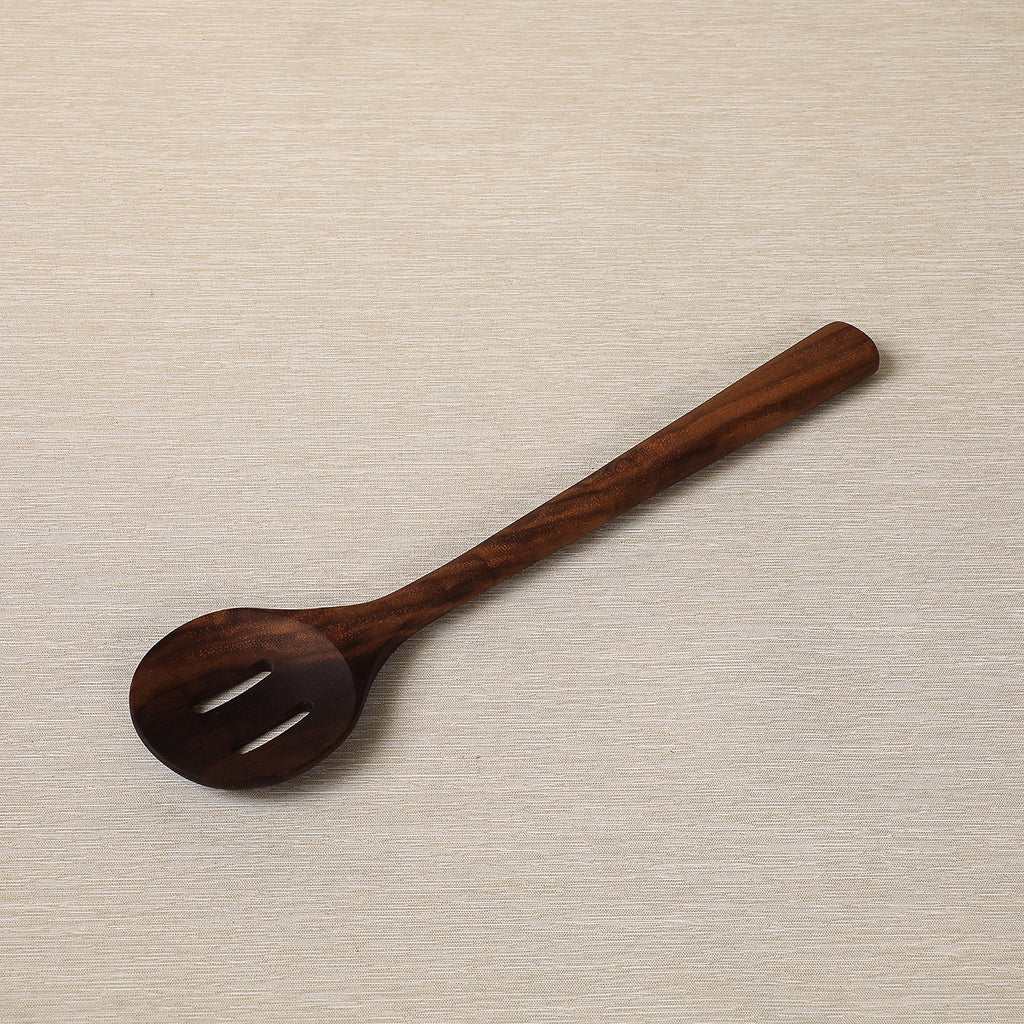 Walnut slotted spoon