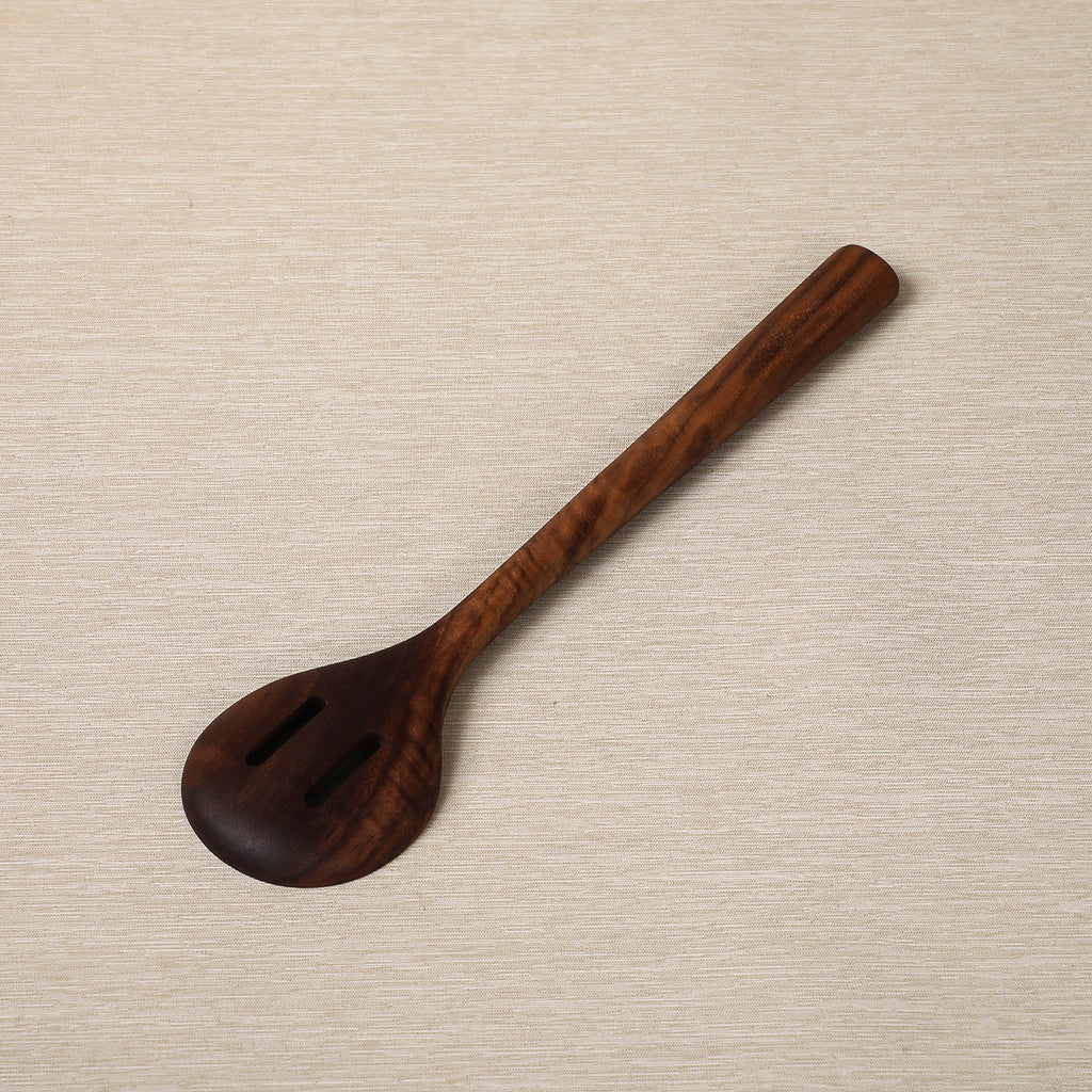 Walnut slotted spoon