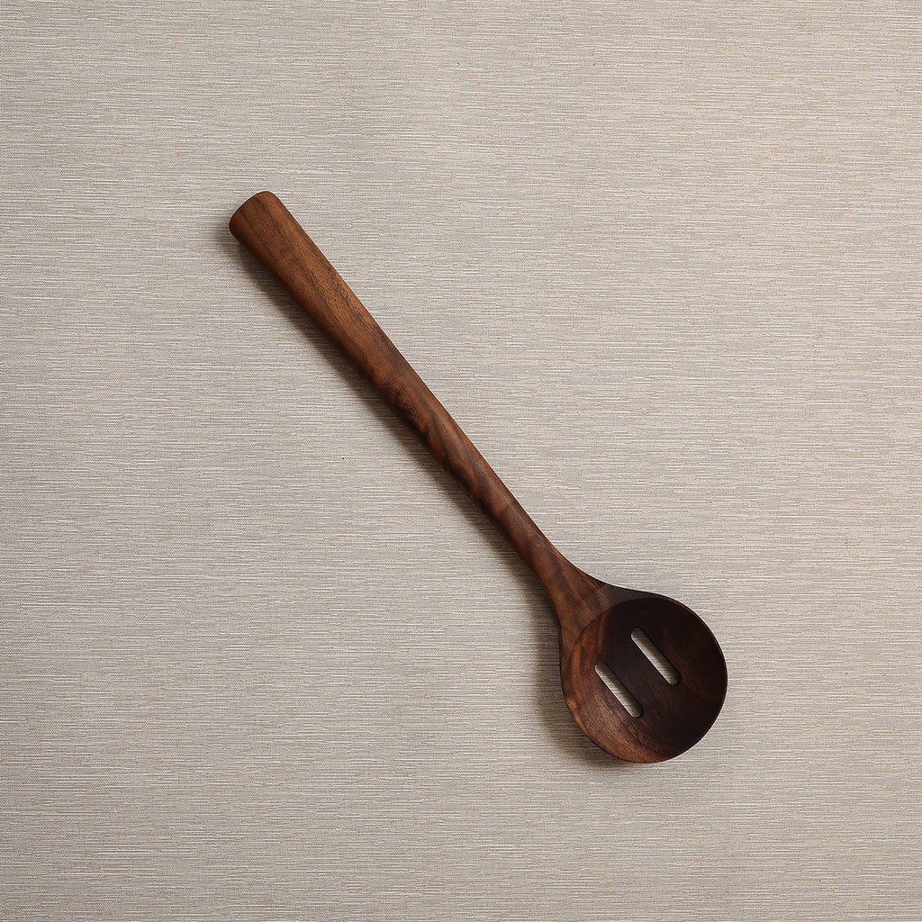 Walnut slotted spoon