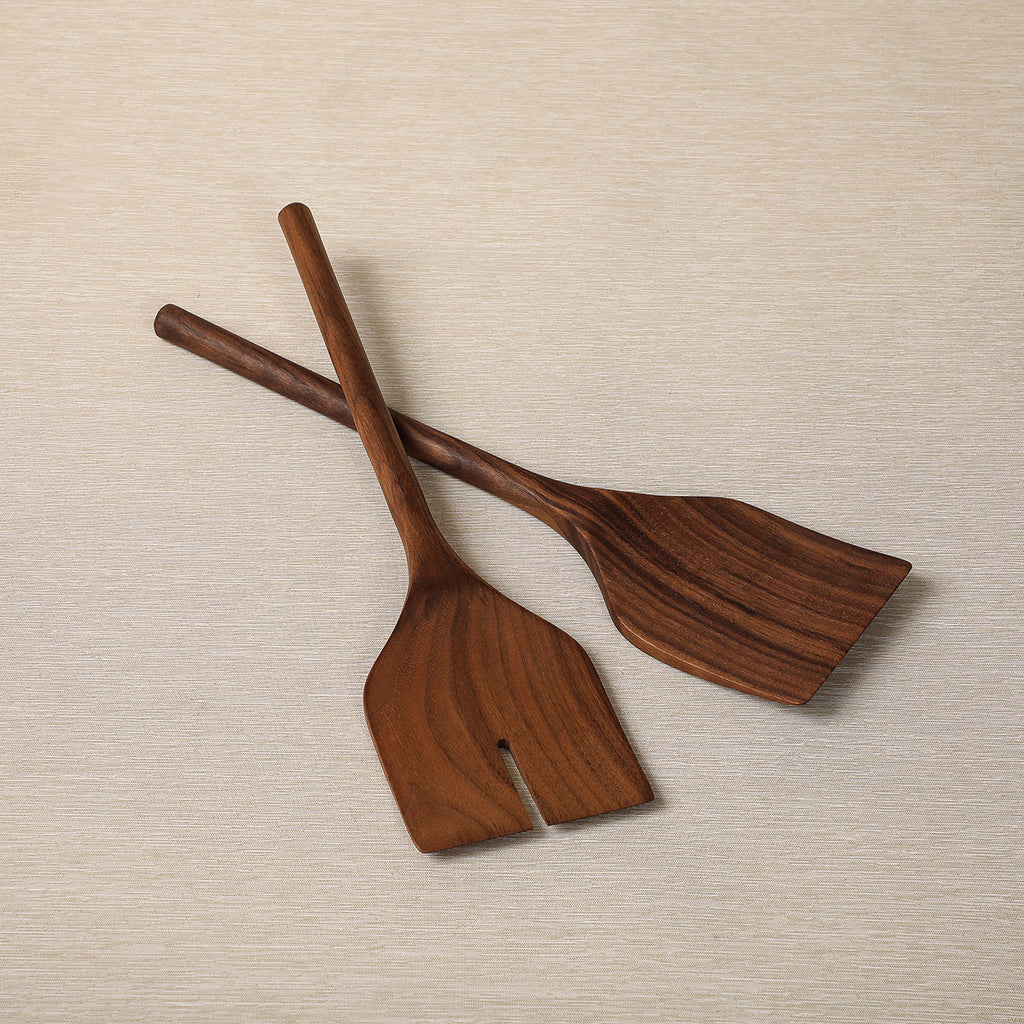 Walnut Salad server set