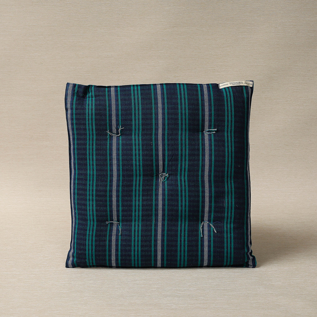 Tartan green square chair cushion