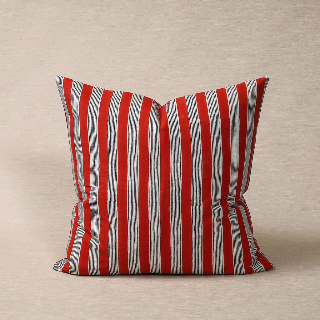 Indu Rojo 22" blockprinted pillow