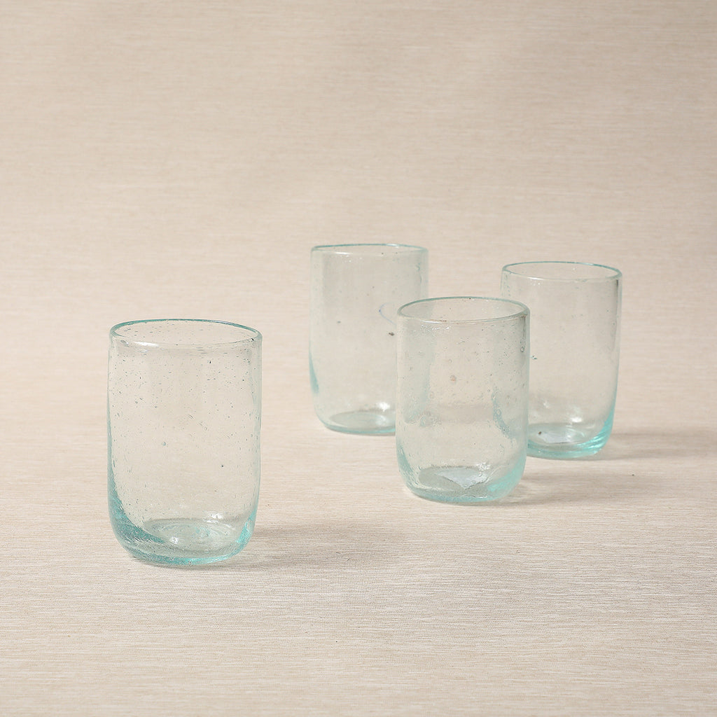 Clear recycled glass tumbler