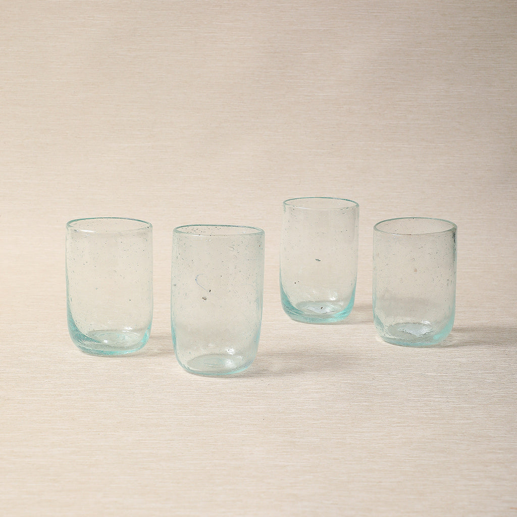 Clear recycled glass tumbler