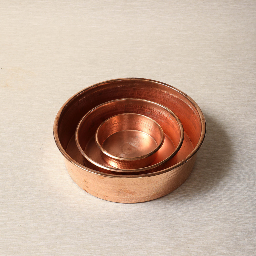 Copper pet bowl or pan