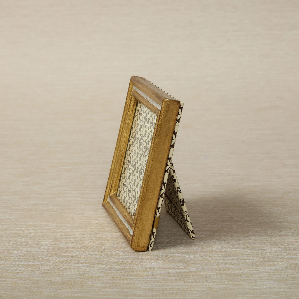 Gold & ivory Florentine Frame, 3" square