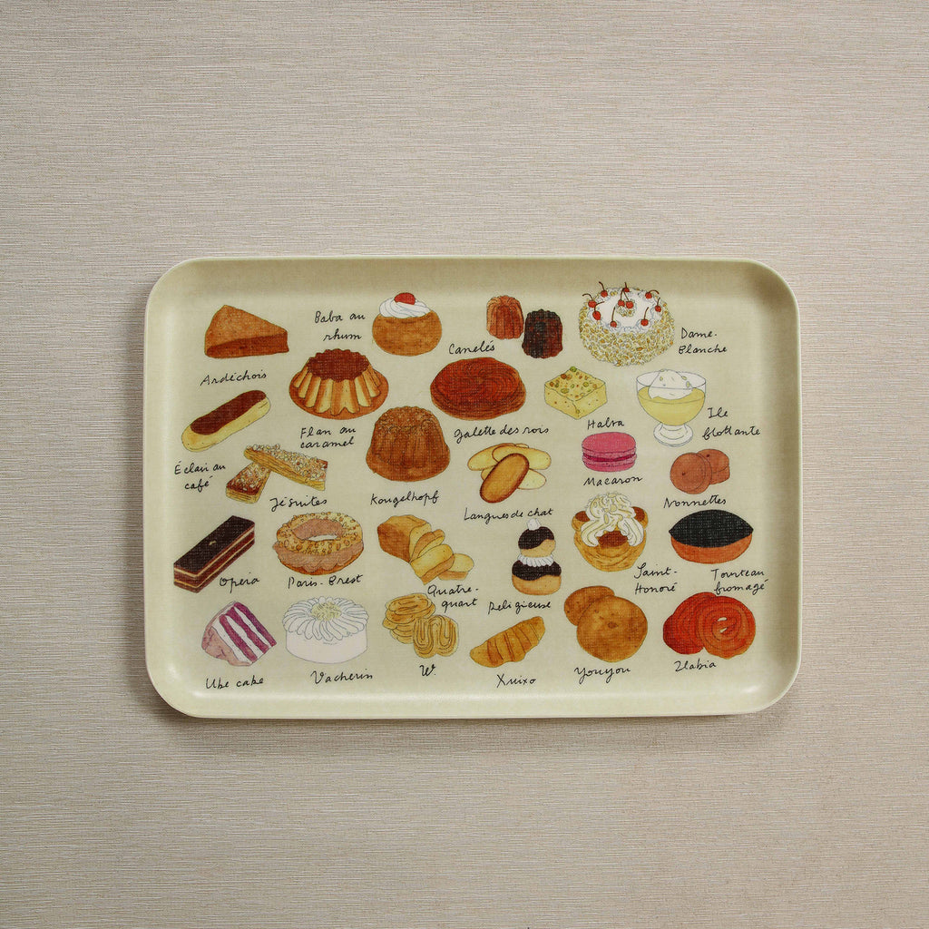 Foods motif linen coated trays