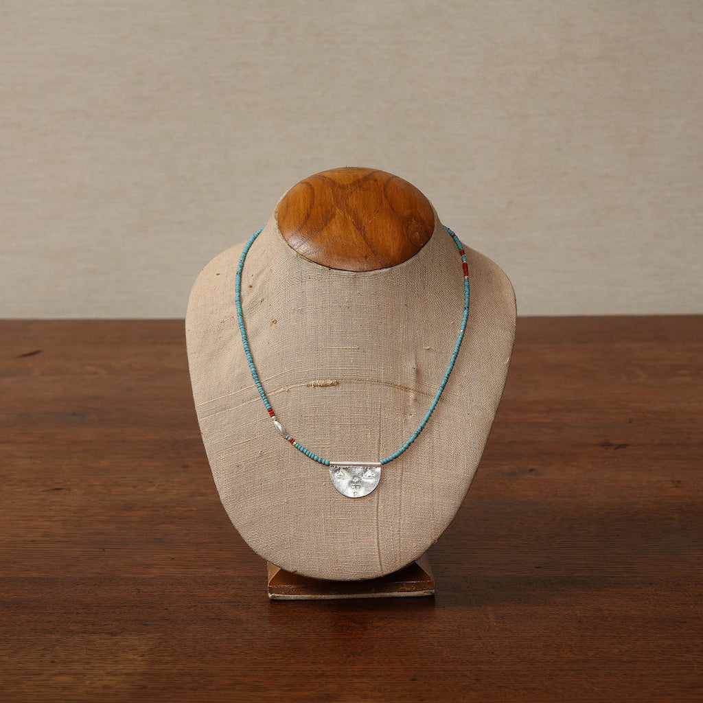 Silver Talisman on Turquoise Necklace