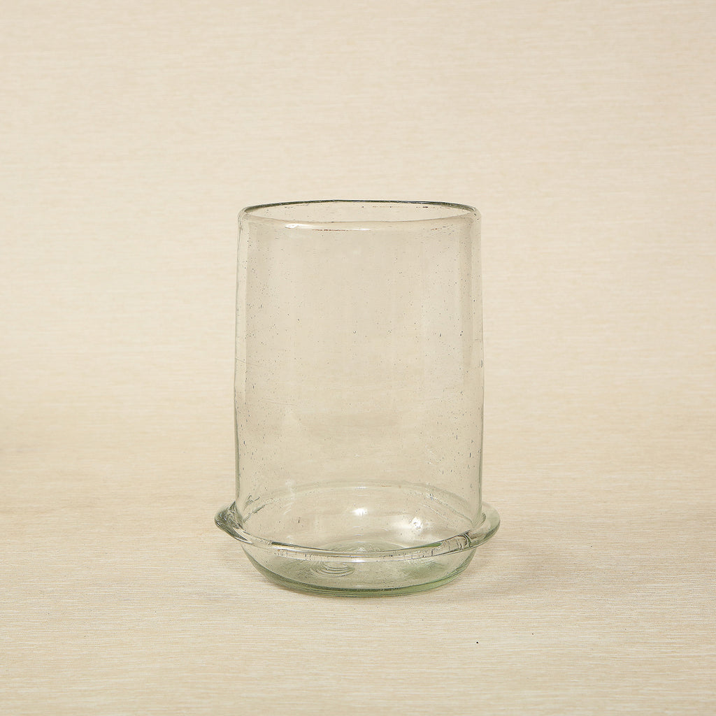 Handblown cylinder vase with banded base