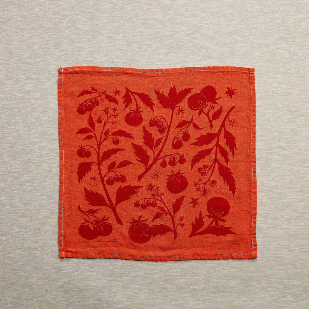 Tomato print linen napkin