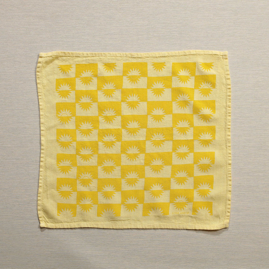 Sunrise print linen napkin