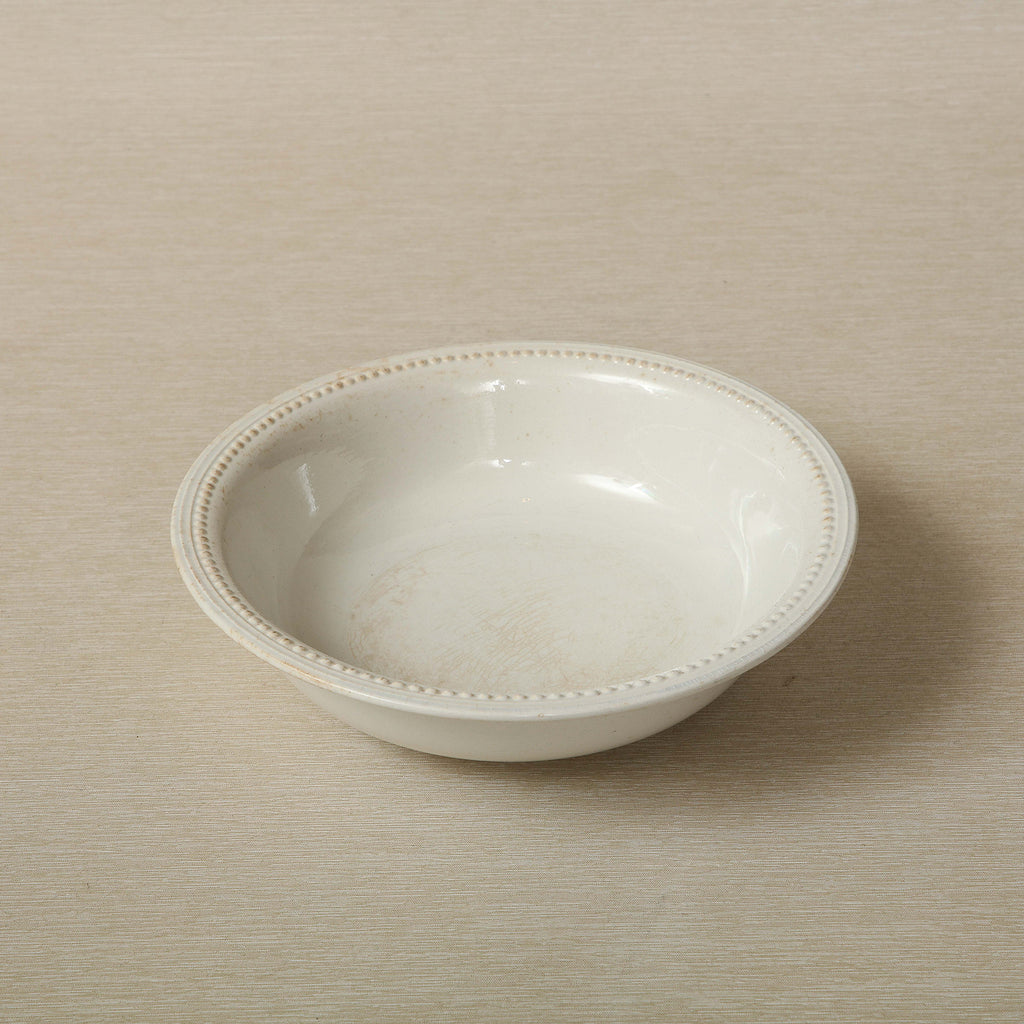 Boch Freres La Louviere ironstone bowl with low profile and beaded trim circa 1900