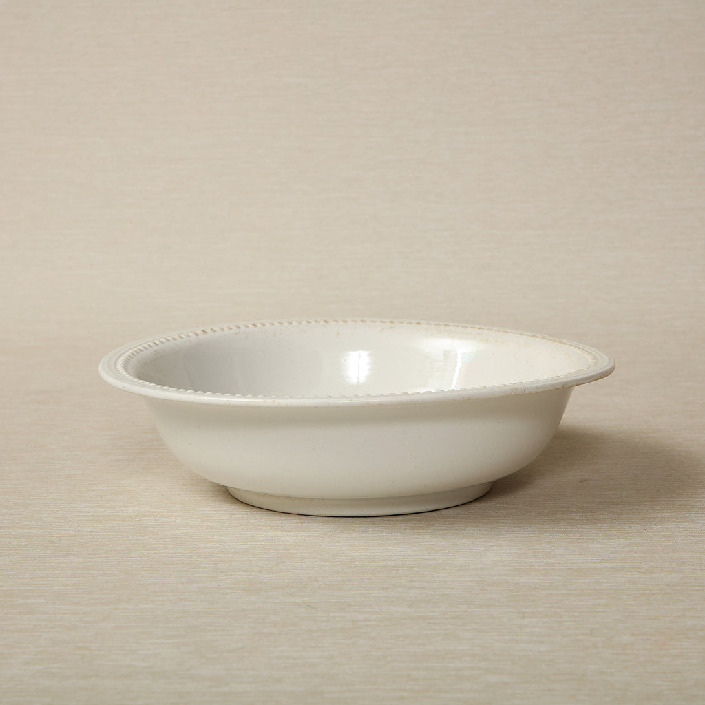 Boch Freres La Louviere ironstone bowl with low profile and beaded trim circa 1900