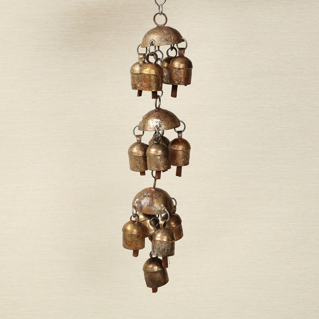 Small bronze bell cluster chime garland