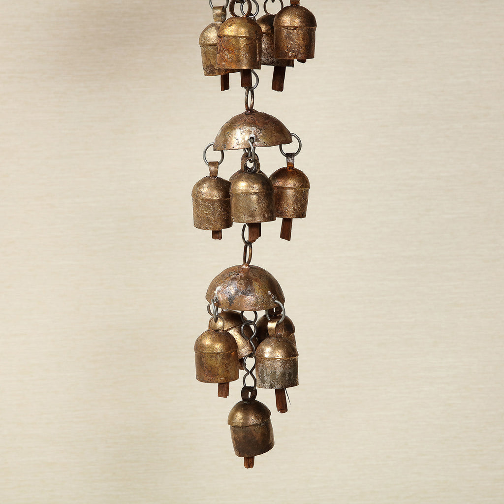 Small bronze bell cluster chime garland