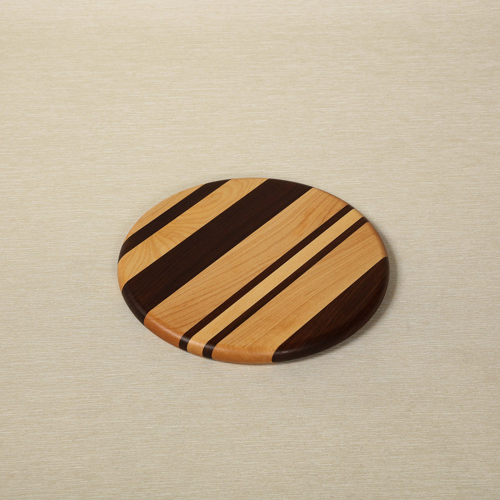 Small Round Striped Cutting Board