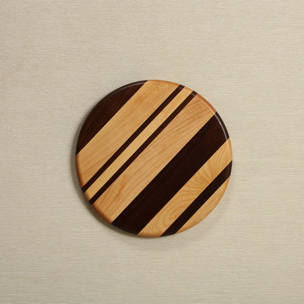 Small Round Striped Cutting Board