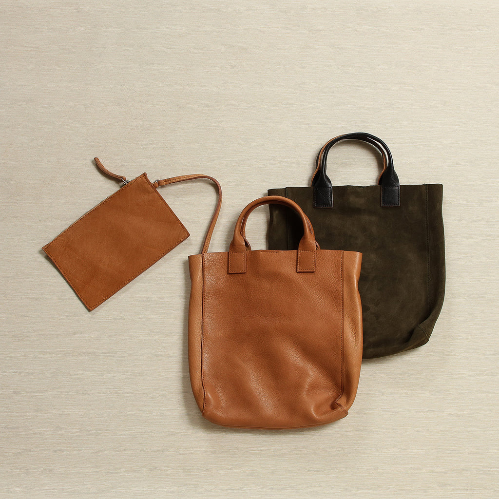 Leather Tote with pouch