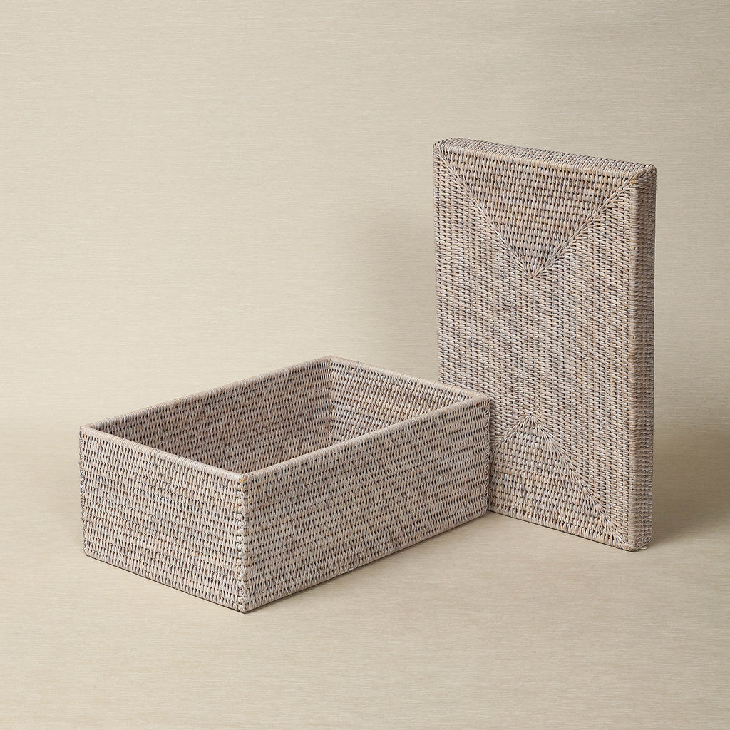Rectangular rattan box | Copper Beech