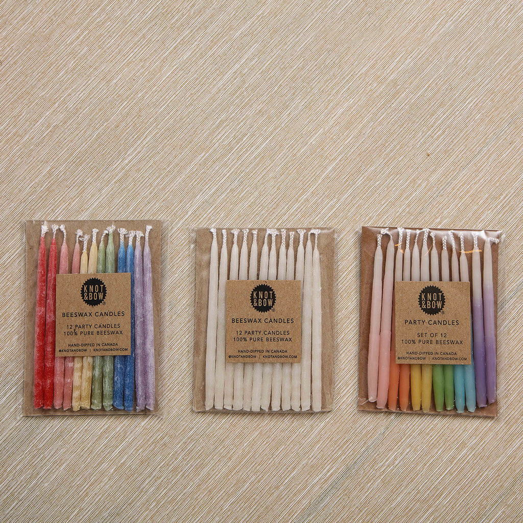 Ivory beeswax set of birthday candles