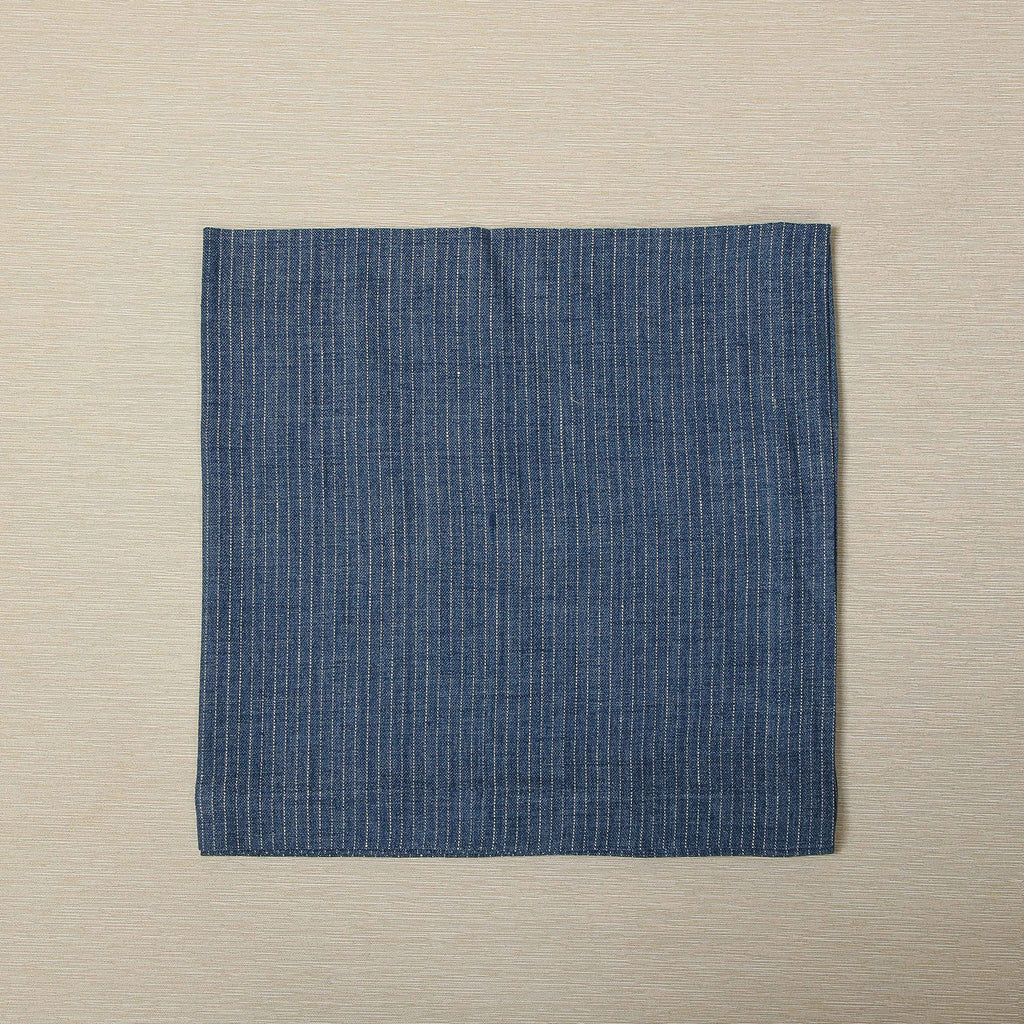 Linen napkin in Denim with denim picot edge