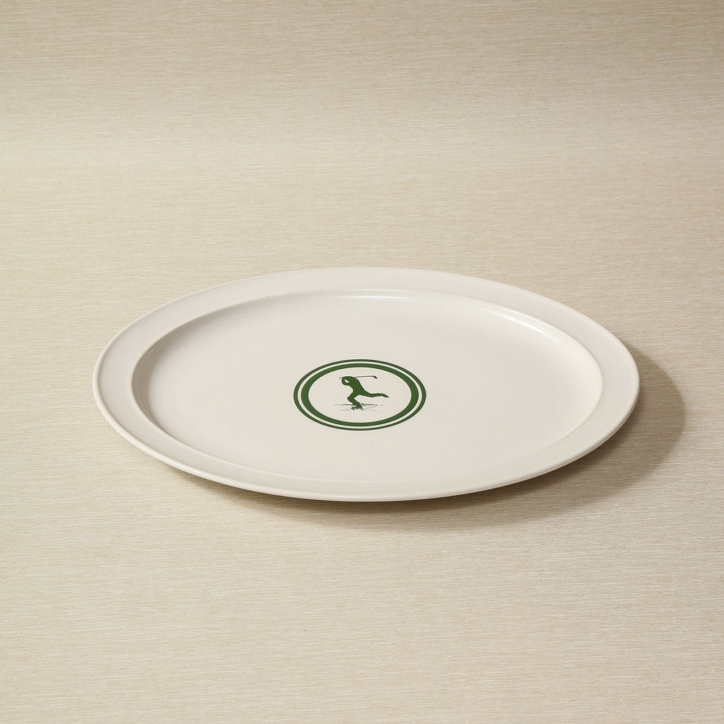 Academy Green Oval Platter with Jack