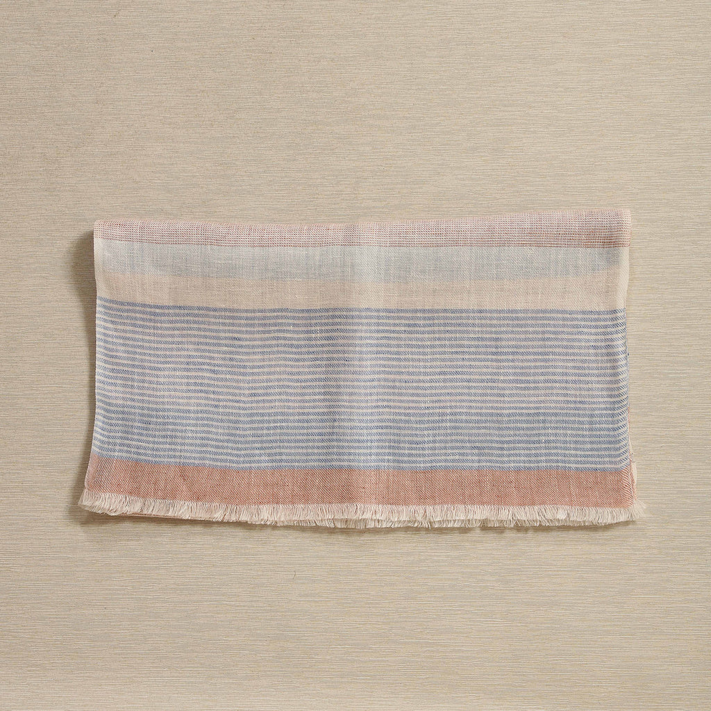 Ivory striped linen scarf