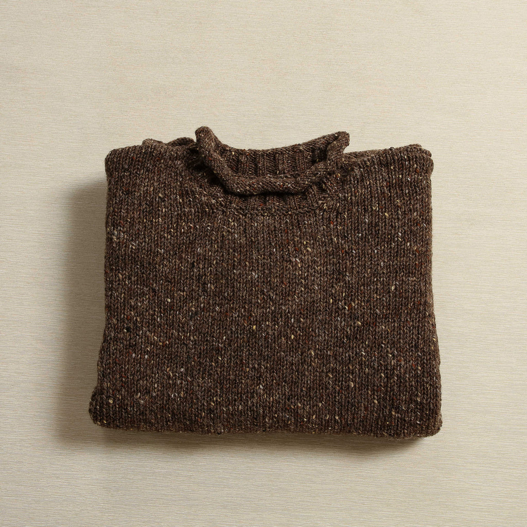 Men's Guernsey Knit Sweater in Bark
