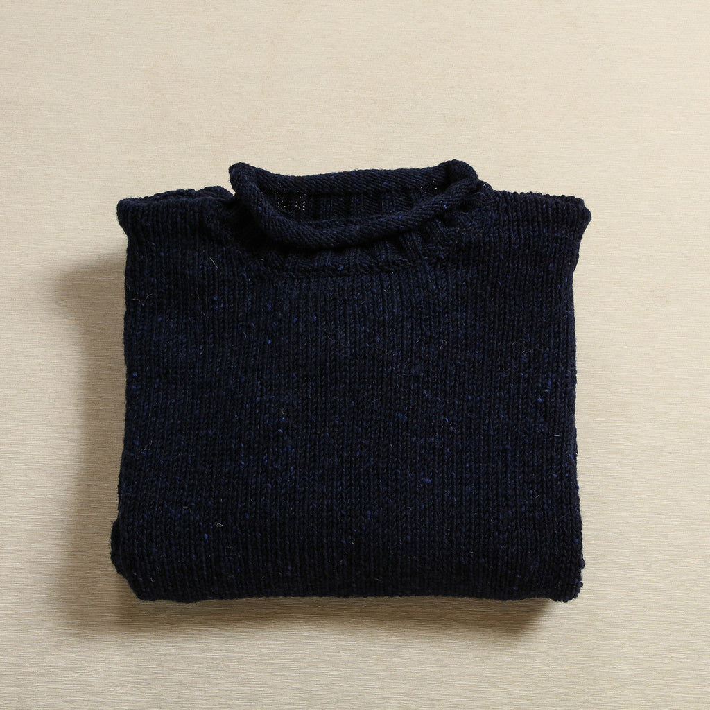 Men's Guernsey Knit Sweater in Navy