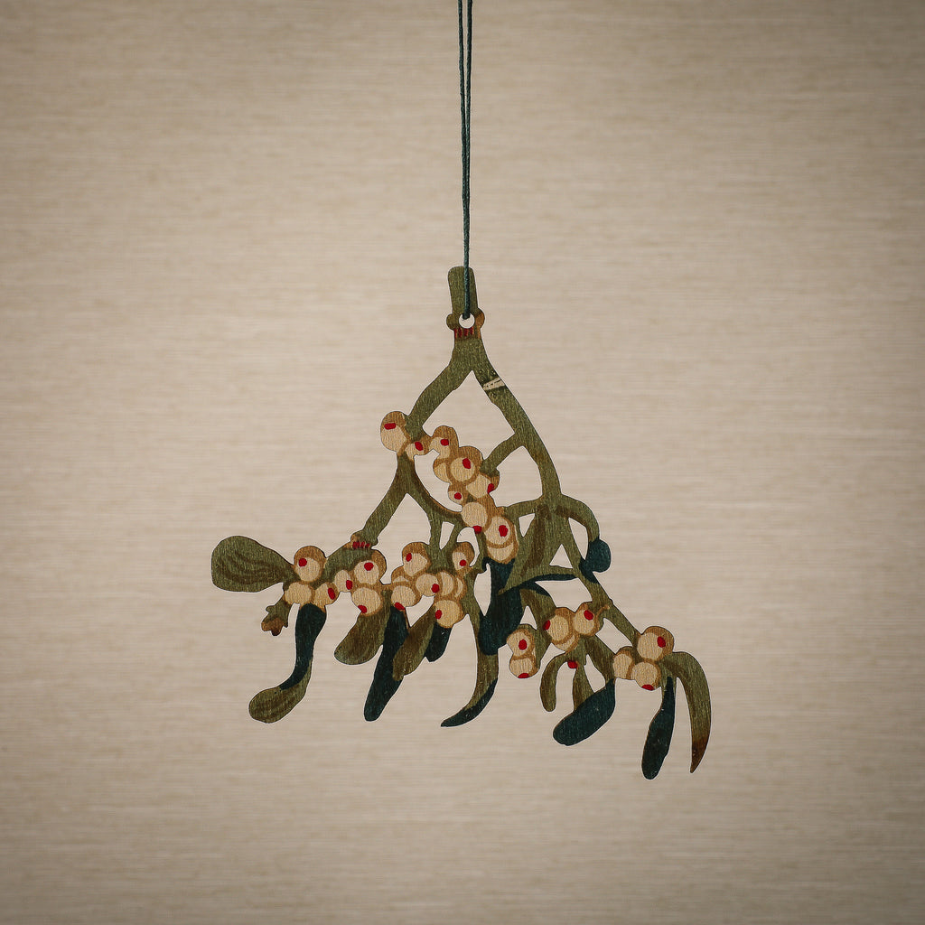 Mistletoe Wooden Ornament