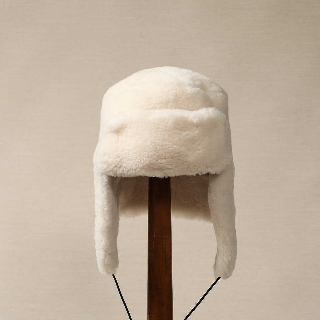 Shearling trapper hat