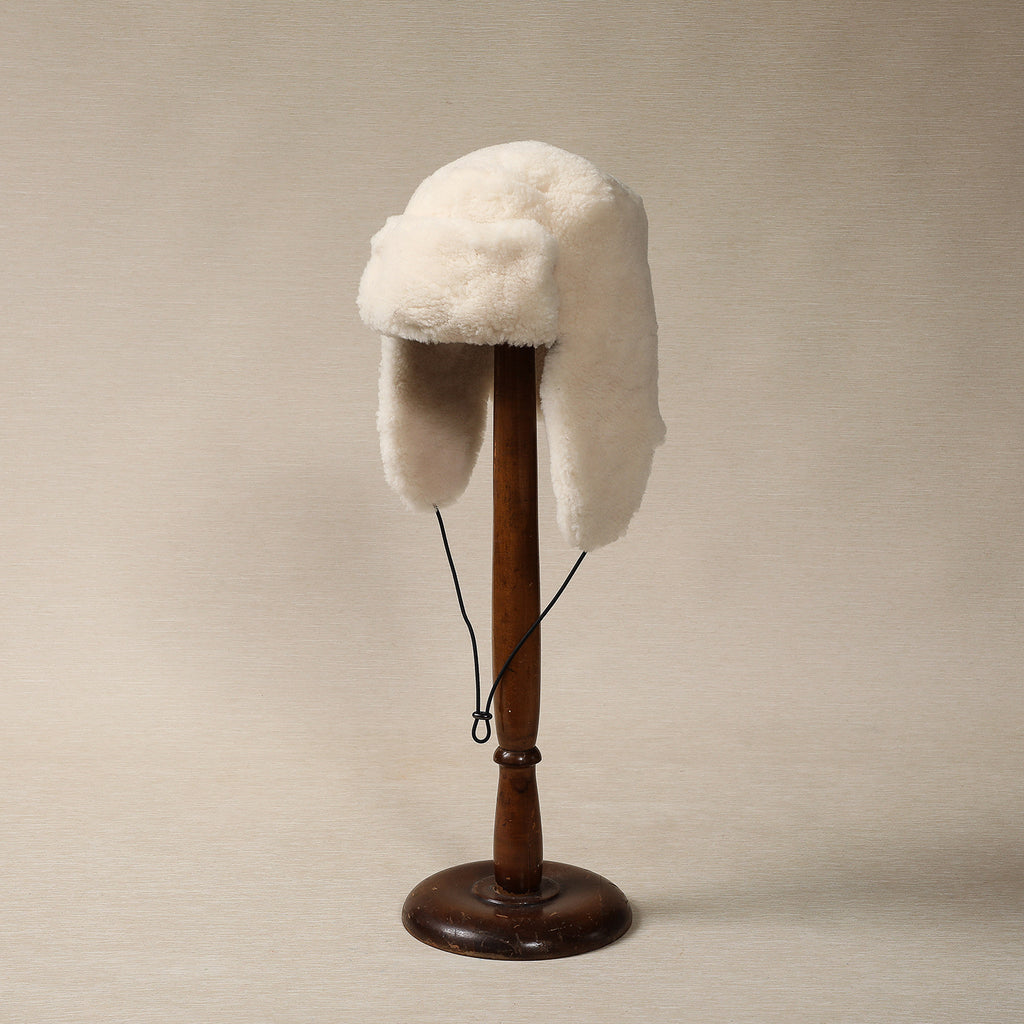 Shearling trapper hat