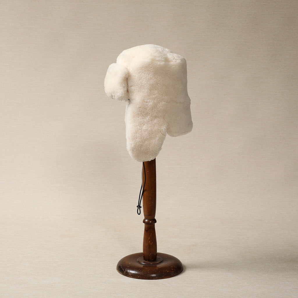 Shearling trapper hat