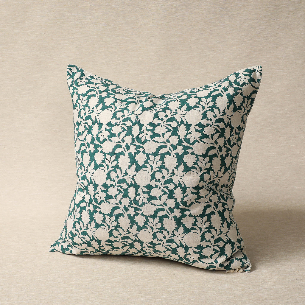 Sapna hand block-printed linen pillow