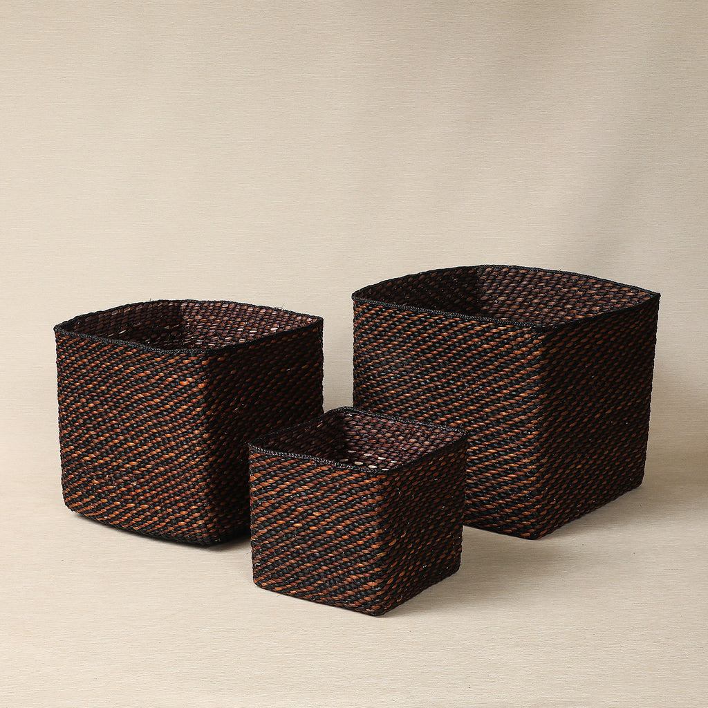 Square Black and Brown Basket