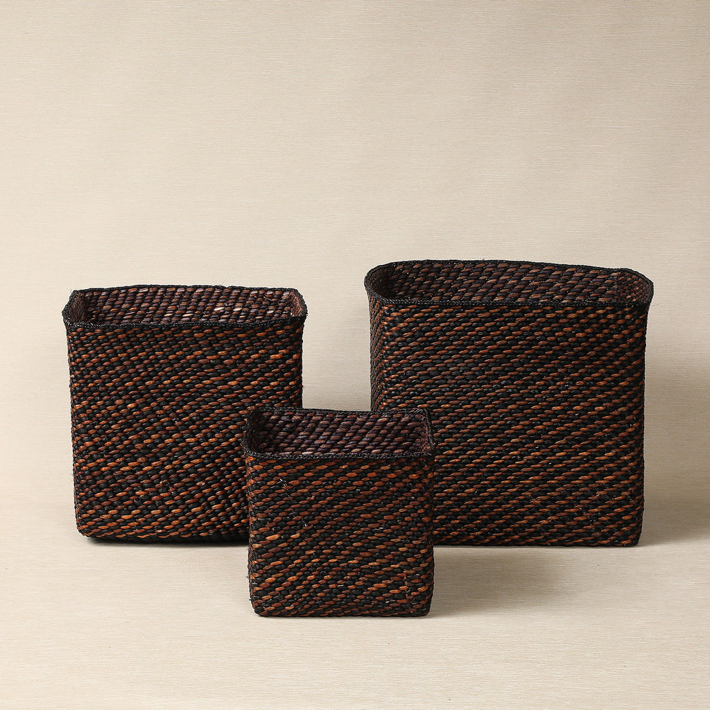 Square Black and Brown Basket