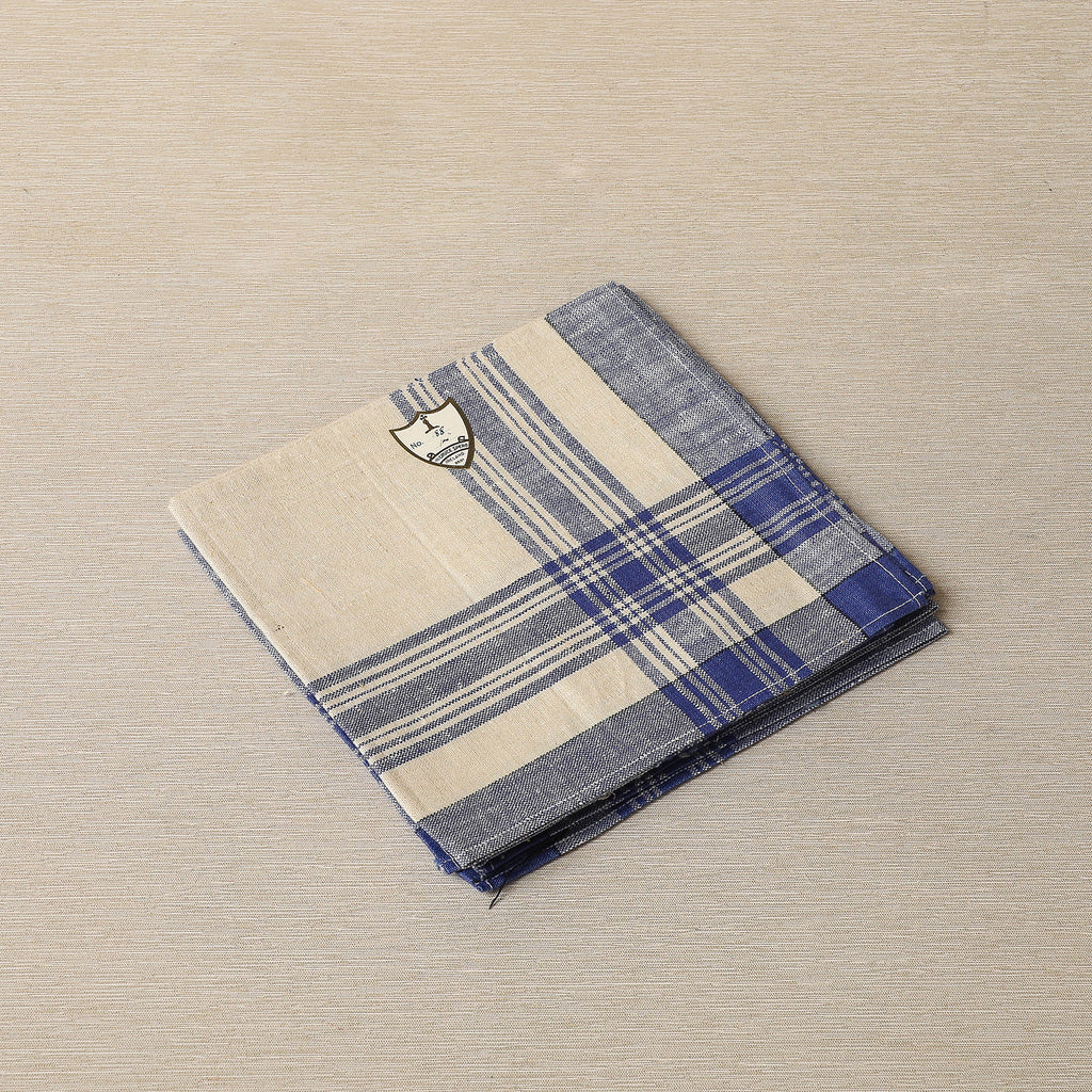 Blue Check Linen Napkin Set c. 1940
