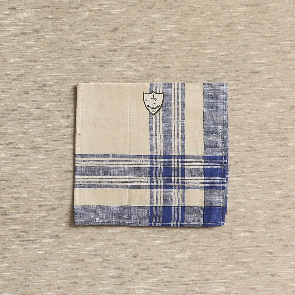 Blue Check Linen Napkin Set c. 1940