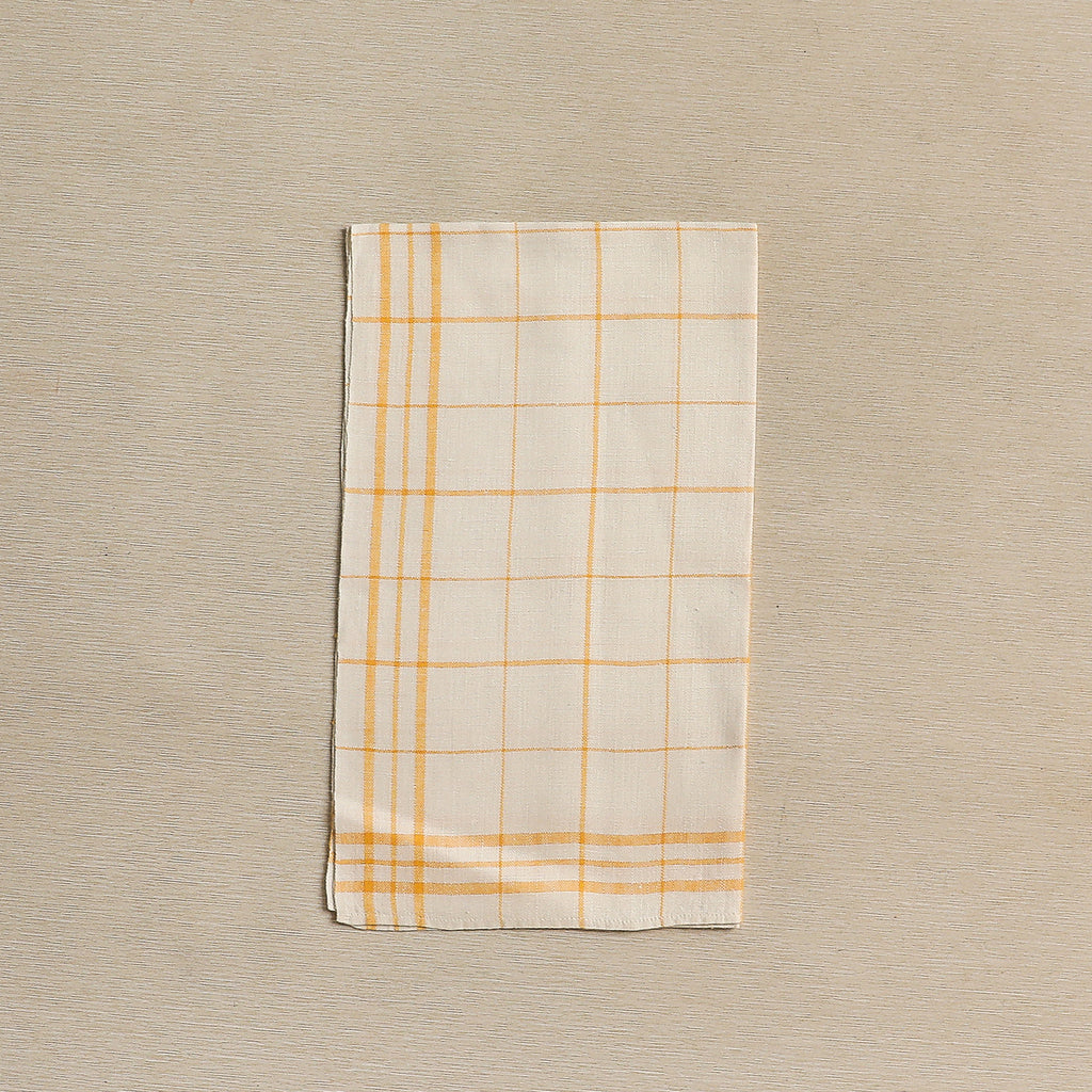 Vintage yellow check linen towels
