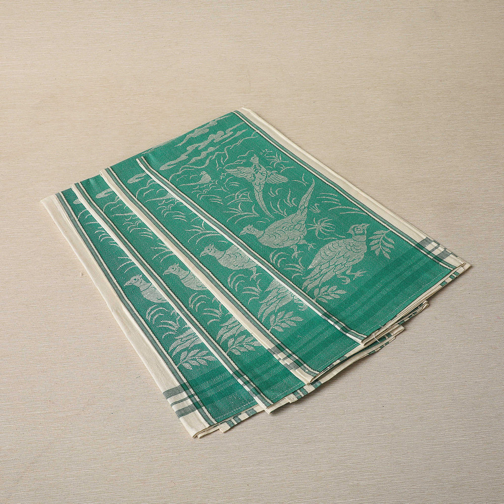 Pheasant jacquard tea towel c. 1940