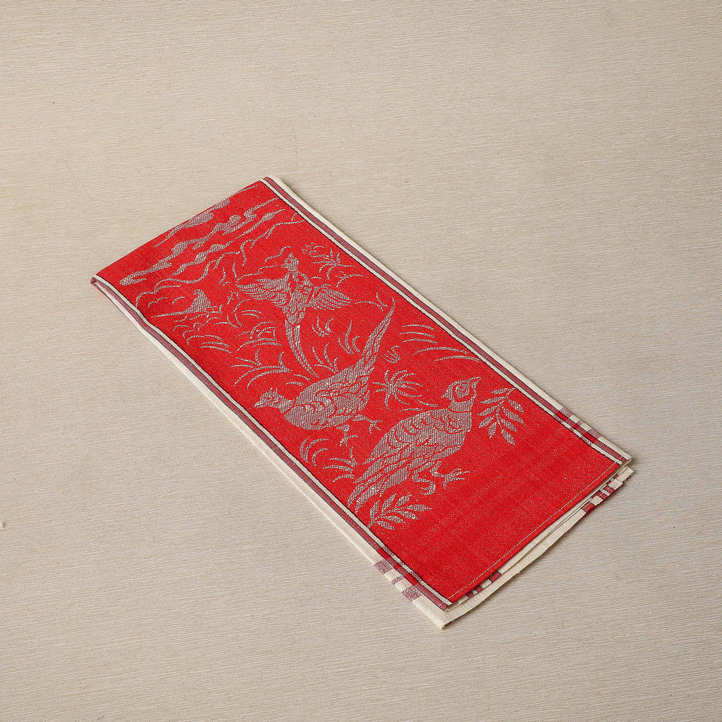 Pheasant jacquard tea towel c. 1940