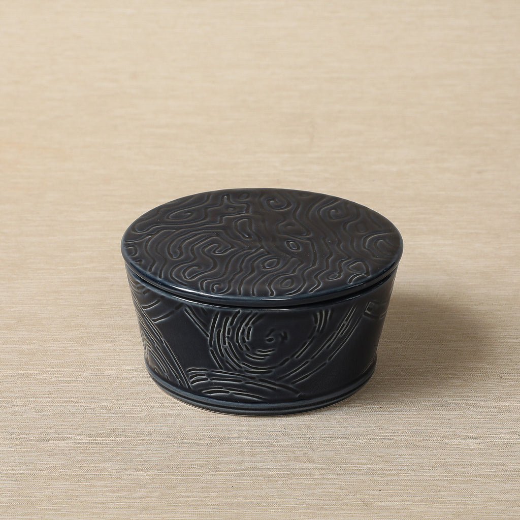 Chesa-Song Round Box in Denim Glaze