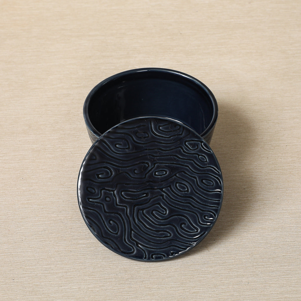 Chesa-Song Round Box in Denim Glaze