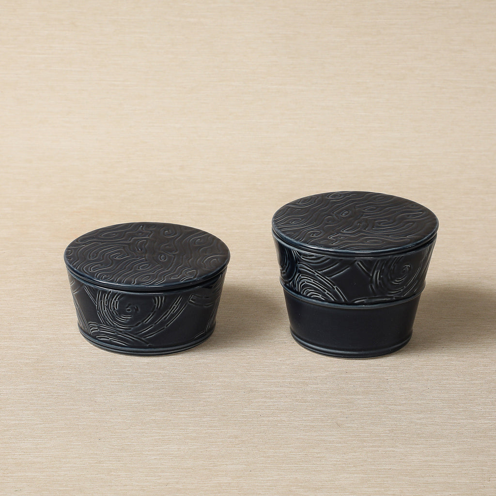 Chesa-Song Round Box in Denim Glaze