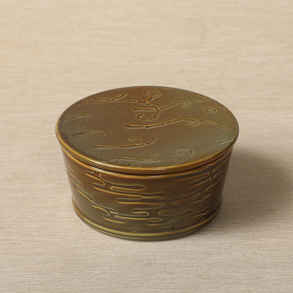 Taio-Yara Round Box in Lagoon Glaze